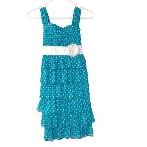 SEQUIN HEARTS SLEEVESS RUFFLE TIERED DRESS‎ Sz14 NWT